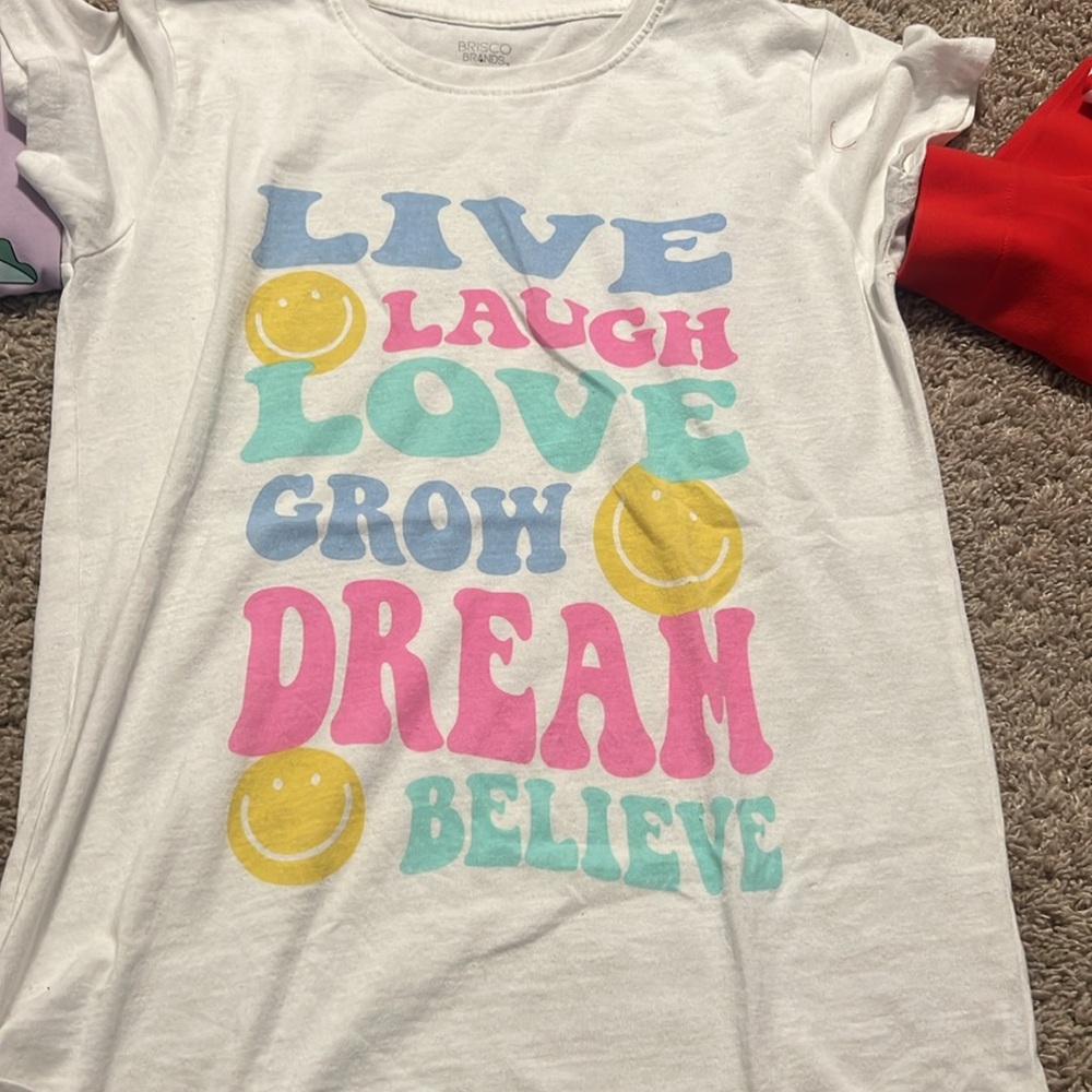 VEUC worn 1x 10/12 preppy smiley daisy girls tshirts - Picture 8 of 9